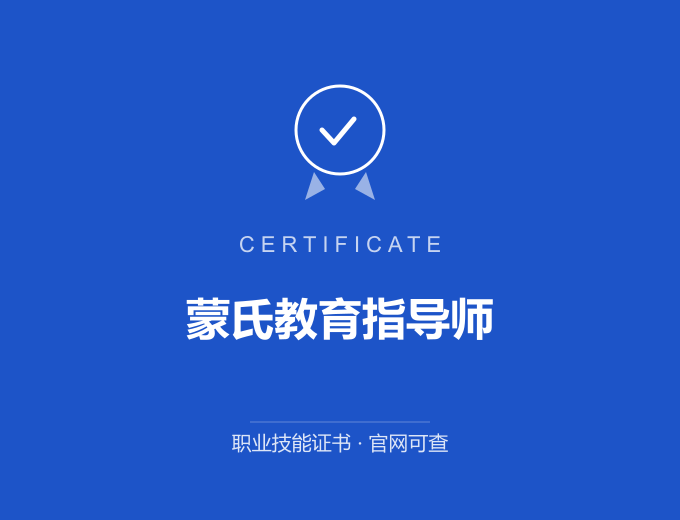 海南蒙氏教育指导师证书 蓝色证书封面 职业技能证书 发证机构官网可查