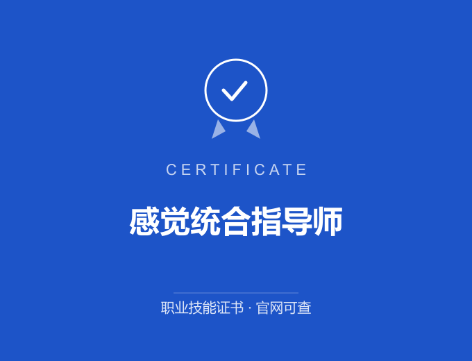 感觉统合指导师证书 蓝色证书封面 职业技能证书 发证机构官网可查